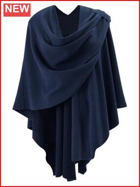Cross Front Poncho Shawl Wrap Cape for Wedding Formal Evening One Size